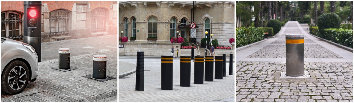 automatic bollards to enhance security and control vehicle access